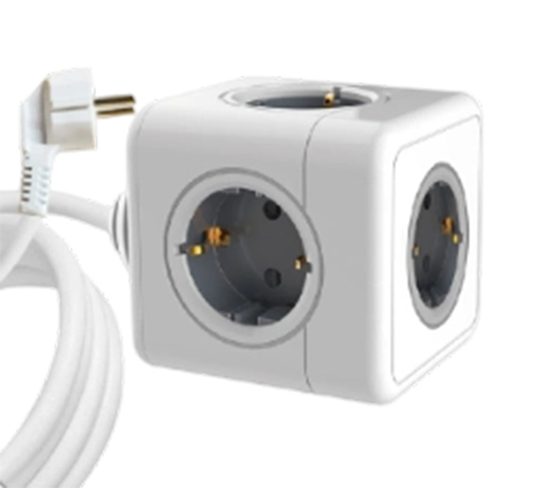 E03 Wired Cube Power Strip na May 5 European-Style Outlet